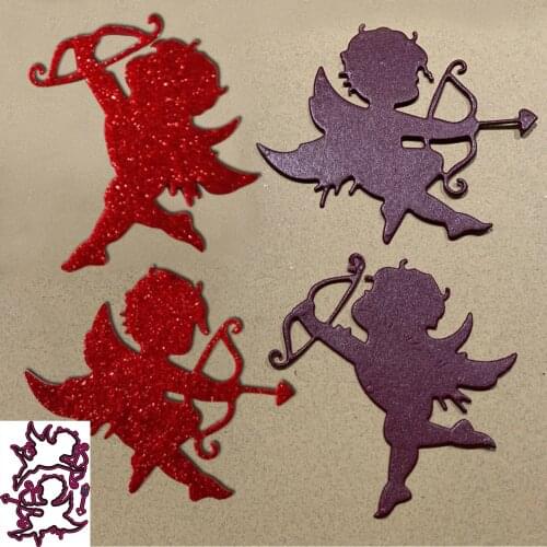 Lovely Love Angels Shape Metal Cutting Dies Stencil Scrapbook Album Embossing For Gift Card Making Handcrafts Decor