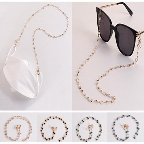 2021 Hot New Fashion Rhinestone Mask Glasses Dual-use Lanyard Color-preserving Anti-lost Earphone Muitifunction Mask Chain