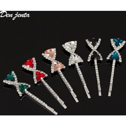 Fashion Rhinestone Hair Clips Crystal Pins Simple Hair Barrettes Bridal Hair Accessories Girls Women Wedding Hair Jewelry Gift