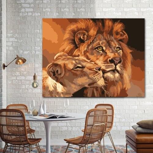 DIY painting by numbers tiger living room bedroom creative adult hand-painted living room decorative painting