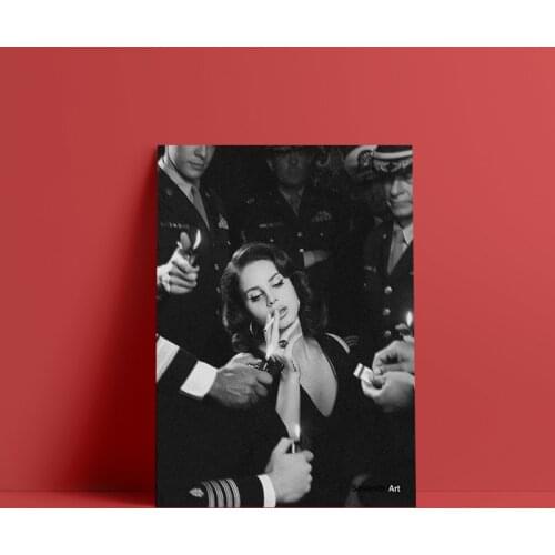 Wall Art Canvas Painting Print Lana Del Rey Posters Black And White Pictures Posters Modular Picture For Home Bedroom Decor