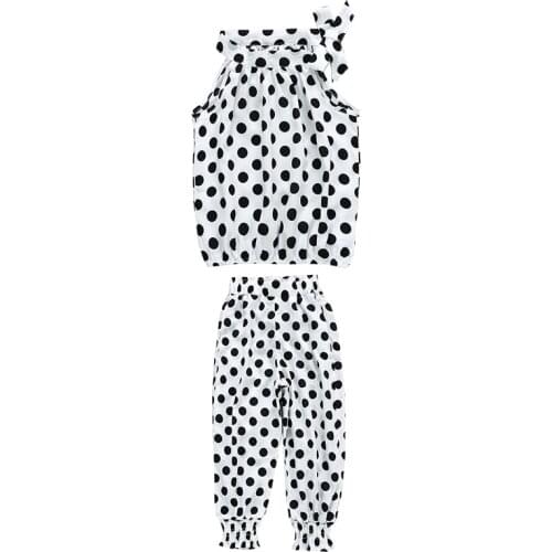 New Kid Clothes Suit for Girls Summer Vest +pant 2pc Sets Two Kids Suit for Children and Adults with Point Chiffon 4-14 Ages