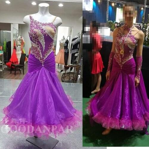 New! costumes ballroom dance dress for women ballroom dance competition dresses standard dress white dancing clothes purple