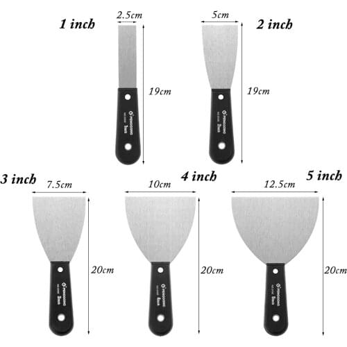 Stainless Steel Putty Knife Paint Tool 1/2/3/4/5inch Plaster Shovel Filling Spatula Tang Scraper Wood Handle Wall Decoration Con