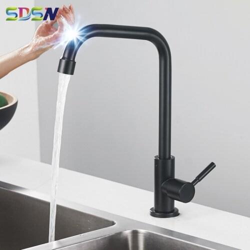 Single Cold Kitchen Faucets SDSN Touch Sensor Kitchen Faucet Stainless Steel Cold Kitchen Mixer Tap Smart Touch Kitchen Faucets