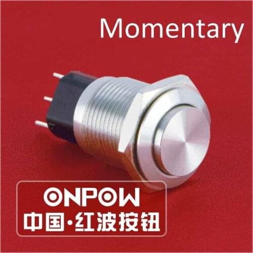 ONPOW 16mm high head momentary pushbutton switch waterproof IP65 GQ16-KH-11/J