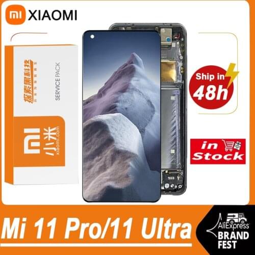 Original 6.81" AMOLED Display For Xiaomi Mi 11 Pro LCD Touch Screen Digitizer Assembly For Xiaomi Mi 11 Ultra M2102K1G Model