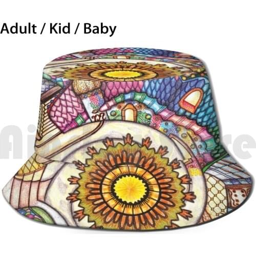 Euro Football Leagues Bucket Hat Adult kid baby Beach Sun Hats Antoni Gaudí Original Azuandreuart Batlló House
