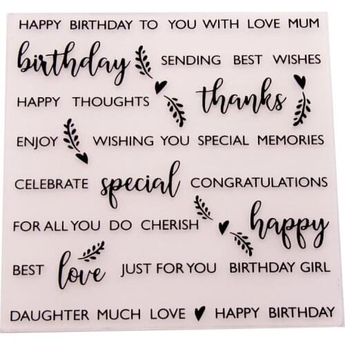 Embossing Folder Birthday Decor Photo Album Blessing Words Mothers Day Love Heart Card Making Scrapbooking Paper Card Craft