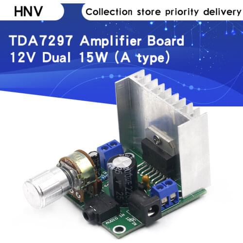1PCS tda7297 amplifier board digital amplifier board dual-channel amplifier board finished no noise 12V dual 15W (A type)