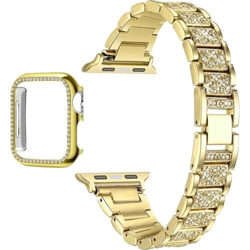 Aluminum alloy strap for Apple Watch series6 5 4 3 2Ladies diamond strap for iWatch 44MM 40MM 42MM 38MM stainless steel bracelet