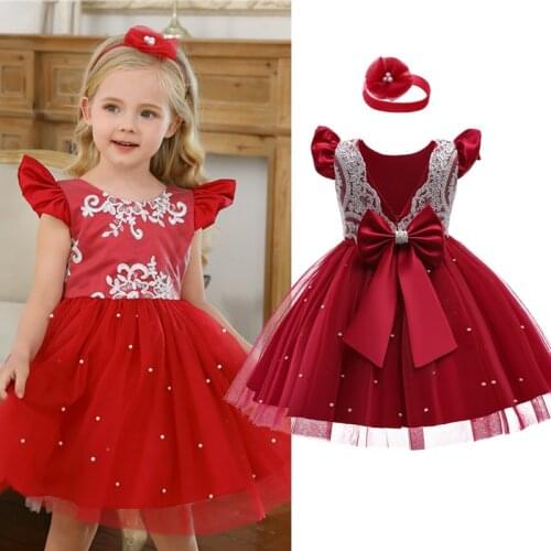 Toddler Girls Christmas Dress Evening Formal Dress For First Birthday Vestidos Infant Baptism Costumes Newborn Girls Clothing