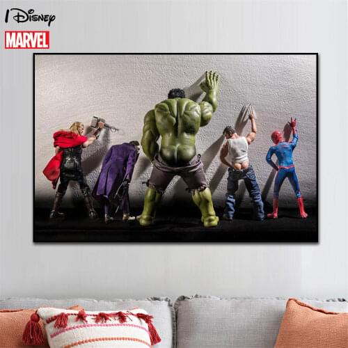 Marvel Avengers Hulk Pee Disney Anime Poster Painting Canvas Print On Wall Art Picture For Living Room Home Decor