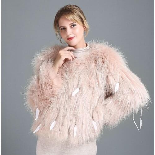 DANKEYISI Real Raccoon Fur Coat Women Plus Size Fur Clothes Winter Warm Natural Fur Vest Coat Women V Neck Outwear Thick Parkas