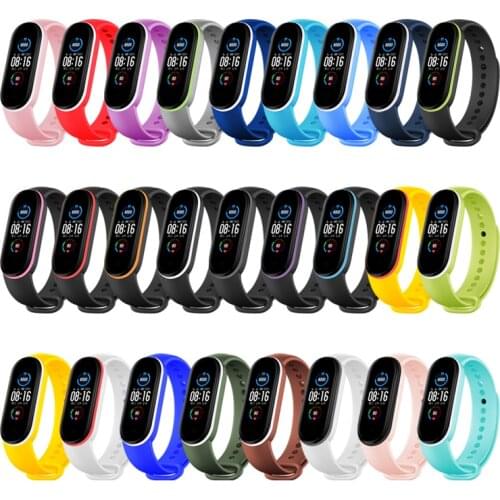 Silicone Strap for Xiaomi Mi Band6 5 4 3 Wristband Bracelet Replacement Belt For Mi5 MiBand 6 Smart Watch Wrist Color TPU Strap
