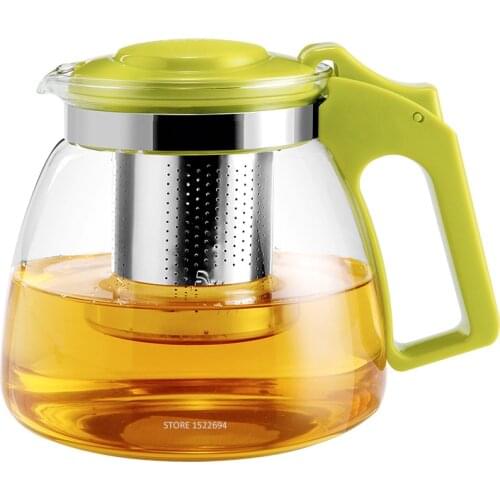 Reinfored Glass Teapot 900ML Glass Carafe with Infuser for Blooming and Loose Leaf Tea Pot Home Fashion Pitcher Flowering Kettle