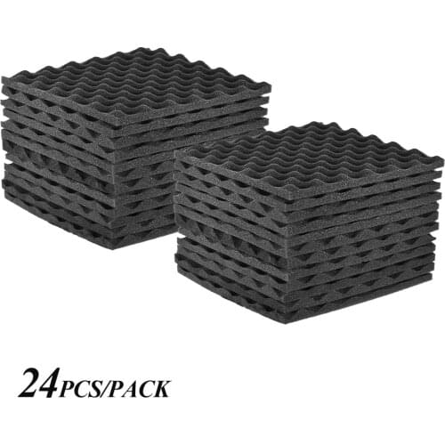 24PCS Studio Acoustic Foams Panels Sound Insulation Foam 30 * 30cm/ 12 * 12in Sound-absorbing cotton Soundproofing Foam hot sale