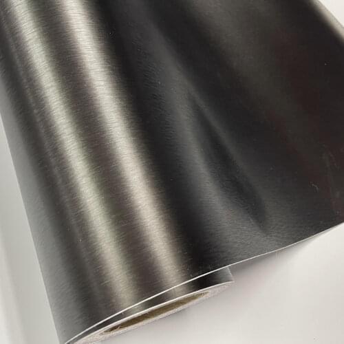 Light black Brushed Vinyl Dark gray Metallic Brushed Aluminum Vinyl car Wrap Film car sticker auto foil decoration 6 Size Choice