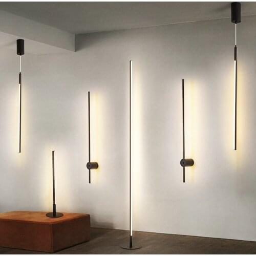 Minimalist Line Art Led Floor Lamps Living Room Modern Vertical Stand Light Table Lamp Wall Sconce Hanging Lights Home Decor