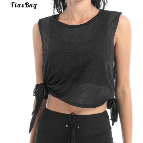 TiaoBug Fashion Women Summer Breathable Quick Dry Vest Round Neck Sleeveless Hollow Out Top Clothes For Gym Yoga Pilates Running
