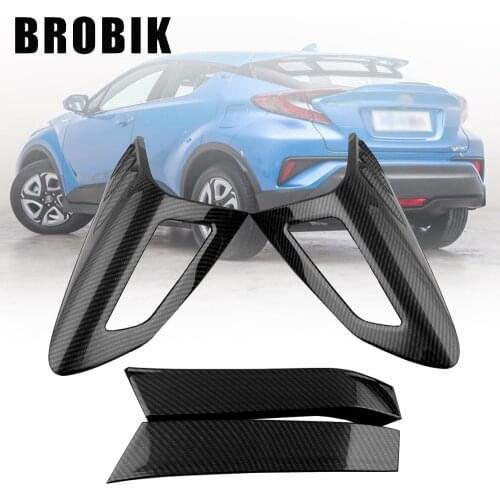 BROBIK For Toyota CHR C-HR 2016-2018 Carbon Fiber Style Rear Back Lamp Tail Light Cover Trim Fit