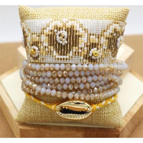 Fashion Bohemian Bracelet MIYUKI Beads Bracelet For Women Summer Armband Flower Jewelry Pulseras Mujer Moda 2020 Crystal Tassel