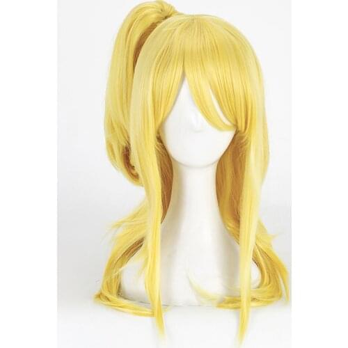 High Quality Anime Fairy Tail Lucy Heartfilia 50cm Long Straight Costume Cosplay Wig for Women Anime Wig Synthetic Hair Wig
