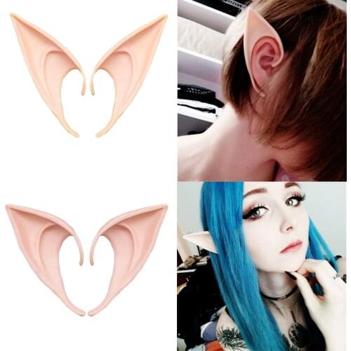 1Pair Cosplay Latex Fairy Angel Elf Ears Halloween Masquerade Party Costumes Halloween Party Decoration Supplies Photo Props