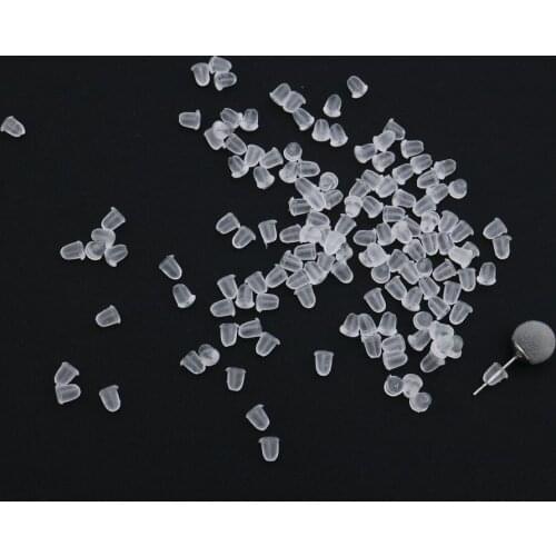 1000pcs Clear Earrings Jewelry Accessories Rubber Earring Backs Stoppers Plugs For DIY Making Plastic Ear Plugging Wholesale