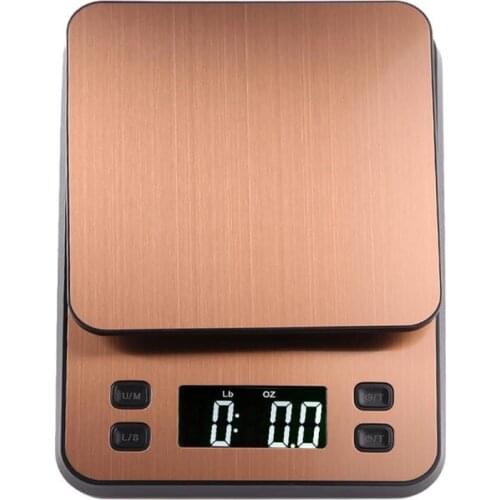 2018New Golden stainless steel Portable Digital Kitchen Scale 10kg Food weight measuring Electronic Scale with USB power supply