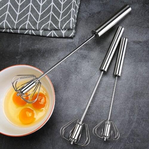 3 size set 1Mixer Egg Beater Stainless Steel Semi-Automatic Whisk Hand Egg Blending Cream