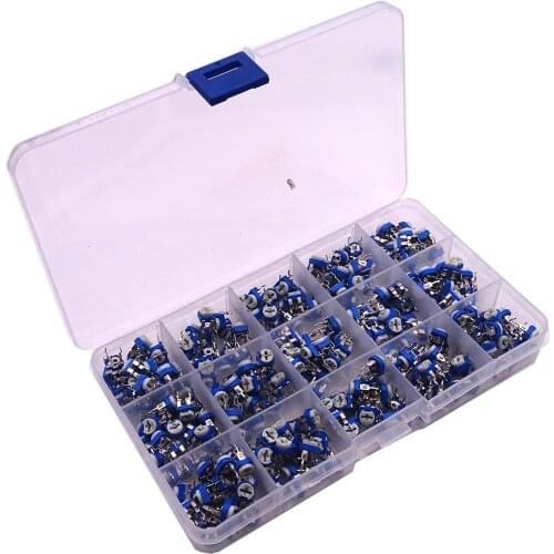 300pcs/set RM065 Trimming Potentiometer Variable Resistors Assorted Kit Electronic Diy Kit 15 Values Each 20pcs with box