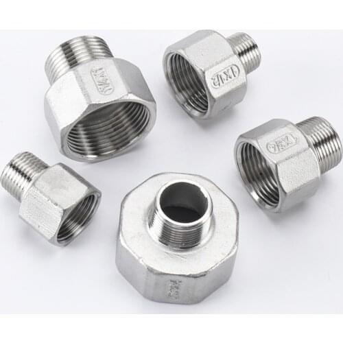 304 Stainless Steel 1/2" 3/4" 1-1/4" 2" BSPT Female Male Thread Reducing Joint For Connect Pipes And Valves Water Pipe Fittings