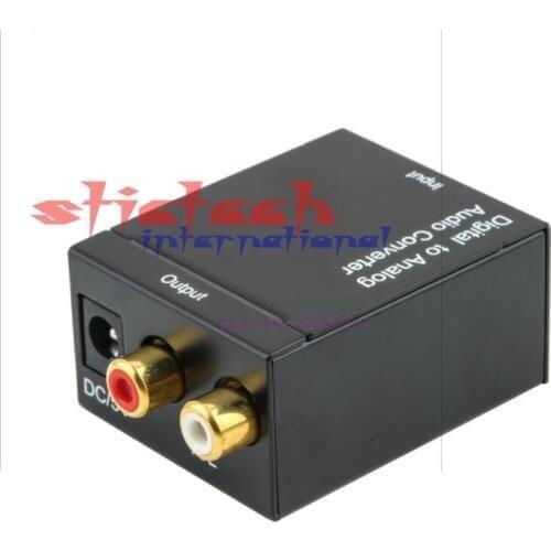 By dhl 50sets Digital to Analog Audio Converter Adapter Adaptador Optic Coaxial RCA Toslink Signal to Analog Audio Converter