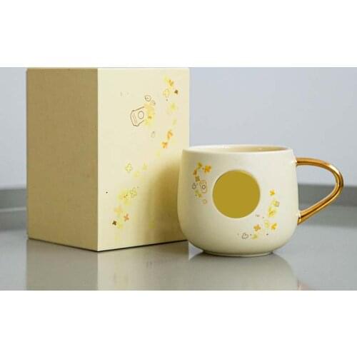 Cup-gift box-spoon for Starbuc Dad bucks Coffee Cup Gift Cup Student Water Cup custom logo Classic Bronze Medal Mug With Spoon