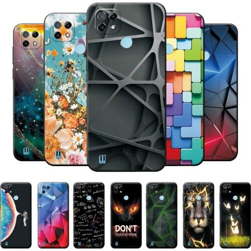 For Realme C21 Case Geometric Style Phone Cover For Realme C21 c21 Soft Silicone Protective Case For OPPO Realme C21 C 21 Shell
