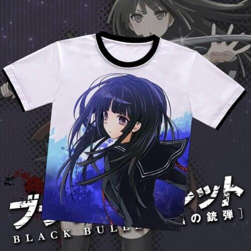 Black bullet Tendou Kisara O-Neck T-shirt anime short-sleeved T-shirt summer cosplay
