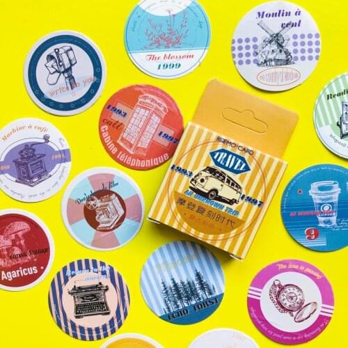 45 Pcs /Box Vintage Period Modern Time Decoration Paper Sticker DIY Album Diary Label Sticker