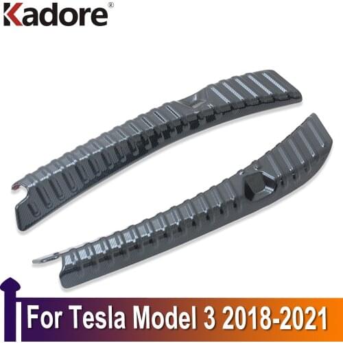 For Tesla Model 3 2018 2019 2020 2021 Stainless Steel Rear Inner Bumper Protector Trim Door Sill Scuff Cover Car Accessories