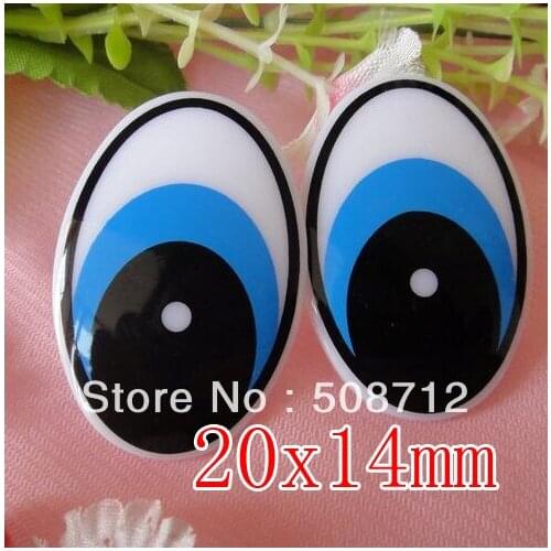 Fress ship!!!100pcs/lot DIY Toy findings 20x14mm oval cartoon eyes/Toy eyes/doll eyes