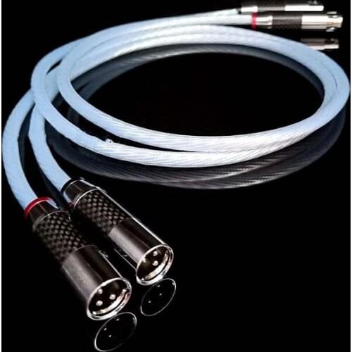 Audiocrast Pair Hifi neutrik XLR Cable Hi-end pure silver Plated 5NOCC cable Hifi 2 XLR Male to 2 XLR Female Cable Balance line