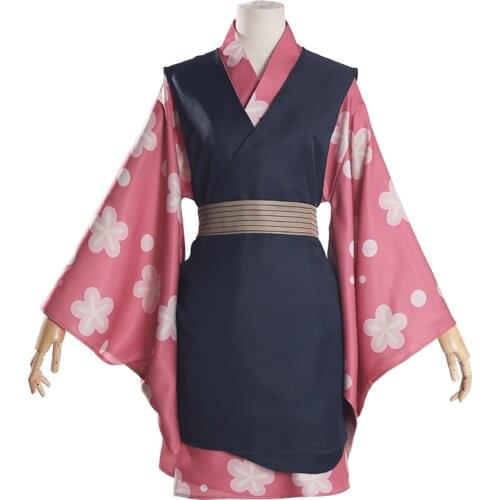 Brdwn Demon Slayer Kimetsu no Yaiba Unisex Makomo Cosplay Costume Kimono Suit