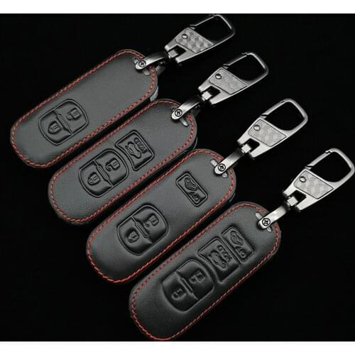 Leather Car Key Cover Case For Mazda 2 3 5 6 CX-3 CX-5 CX-7 Speed Miata Mx5 Shield Protector 2 3 4 Buttons Shell Accessories