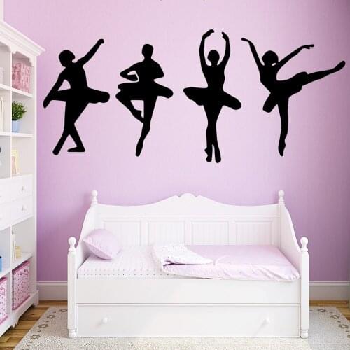 Creative Dancing Ballet Lady Waterproof Wall Stickers Wall Art Decor For Kids Room Decoration Vinyl Wall Decals