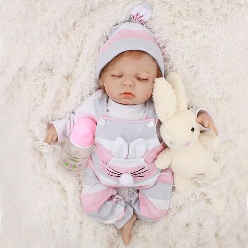 Cute reborn baby dolls alive 18"46cm silicone reborn baby sleeping doll gift for child Bebes reborn bonecas