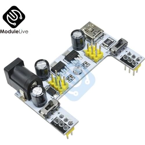 MB102 Mini USB Breadboard Power Supply Module DC7-12V For Arduino Bread Board DIY KIT Board 2 Channel Board For Arduino 55x35mm