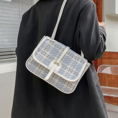 Small Woolen Cloth Shoulder Bags for Women Casual Flap Crossbody Bags Ladies Luxury Designer Handbags Simple Tote Messenger Bag