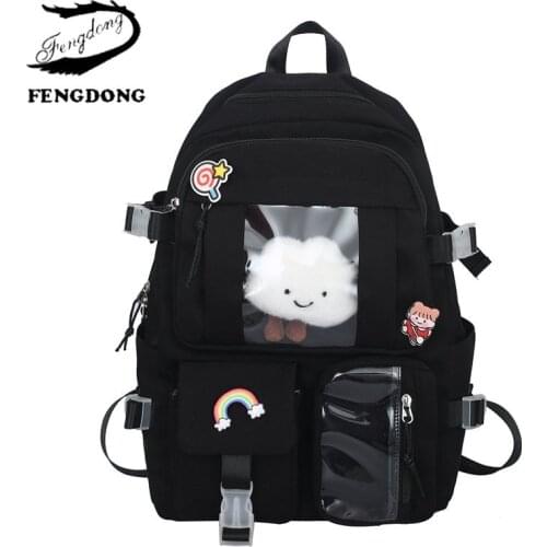 Cute Nylon Backpack Kawaii Student School Bag Harajuku Casual Woman Backpacks