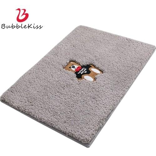 Bubble Kiss Cartoon Carpet Fashion Pink Rugs Cute Bear Pattern Rug Home Absorbent Area Rugs Simple Bathroom Anti-Slip Floor Rugs