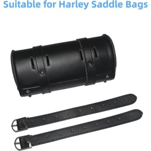 Motorcycle Black Saddle Bags Fork Tool Bags PU Leather Luggage Bag For Sportster XL Touring Softail side bag motorcycle bag